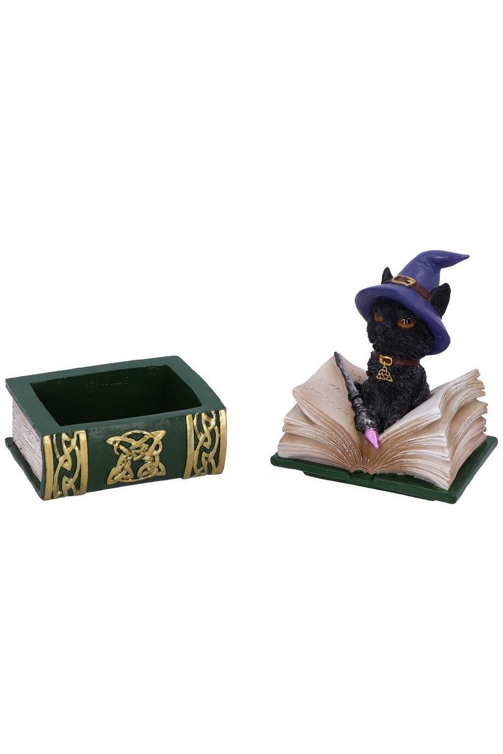 Nemesis Now Binx Witchy Black Cat with Spellbook Trinket Box - VampireFreaks