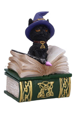 Binx Witchy Black Cat with Spellbook Trinket Box