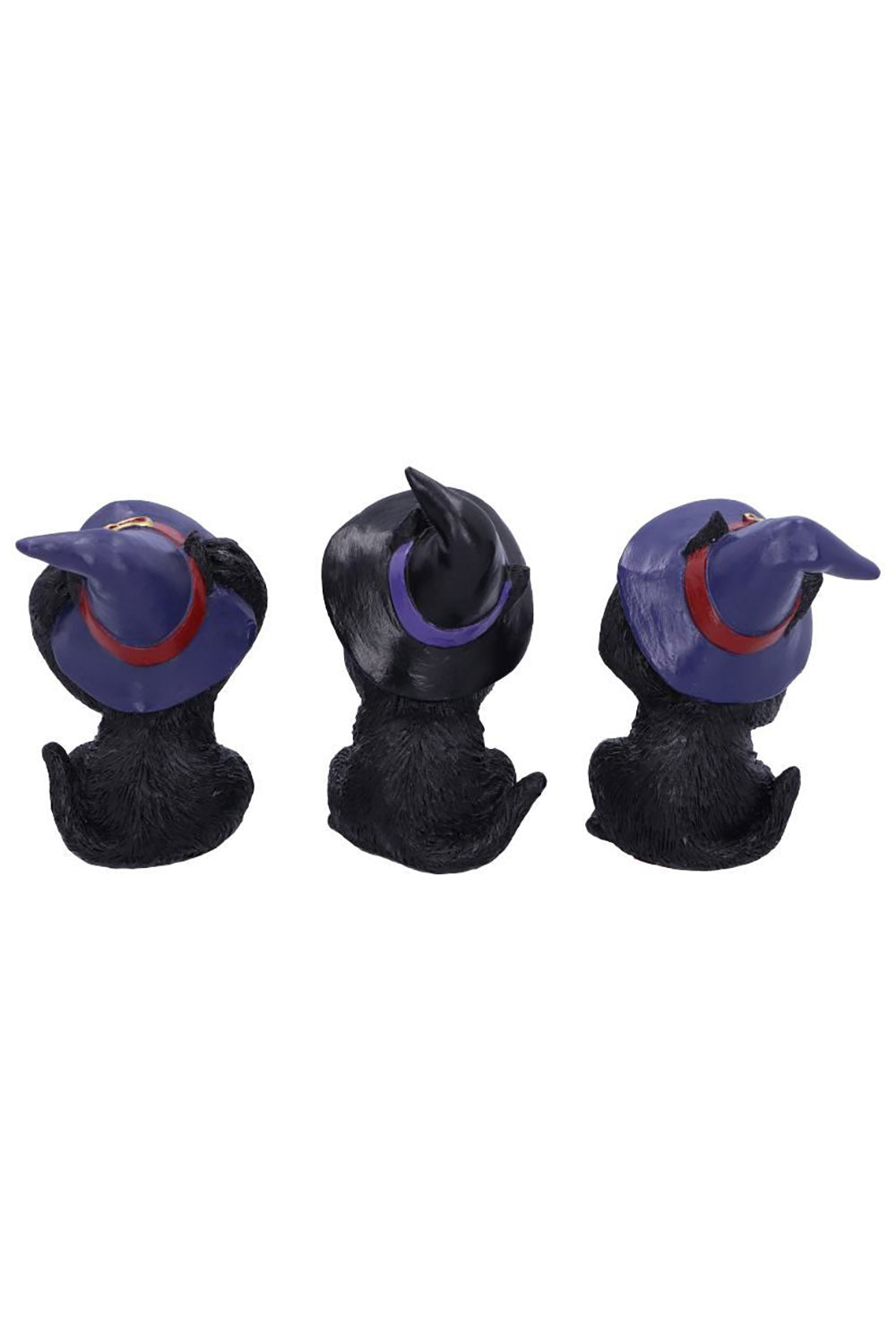 Three Wise Familiars See No Hear No Speak No Evil Black Cats Figurines