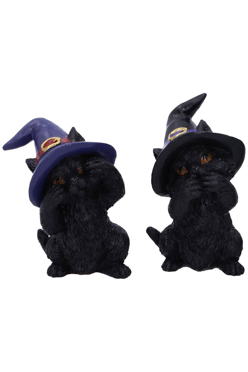 Three Wise Familiars See No Hear No Speak No Evil Black Cats Figurines