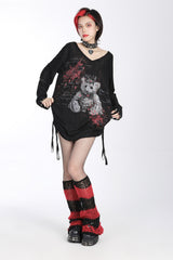 Vampire Academy Leg Warmers [RED/BLACK]