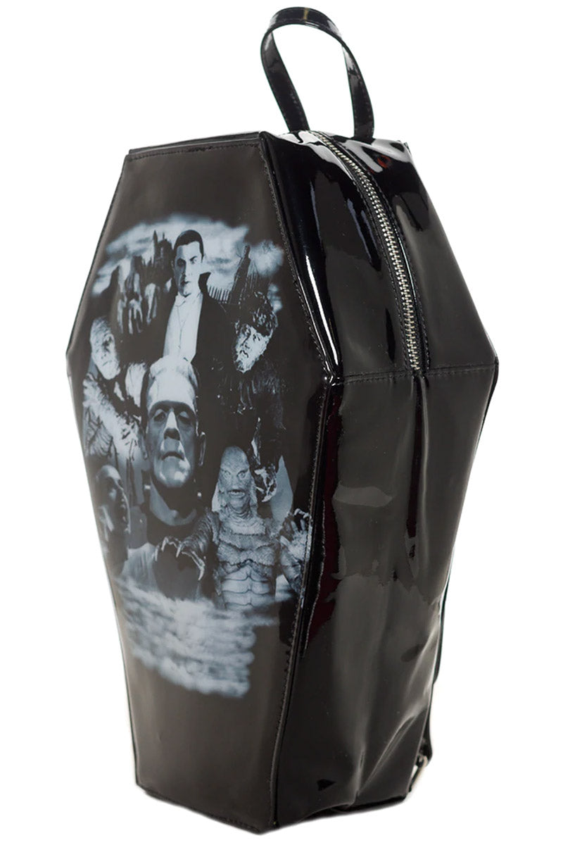 Monster Mash Collage Coffin Backpack