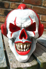 Play Time Skull Scary Horror Clown Head Statue