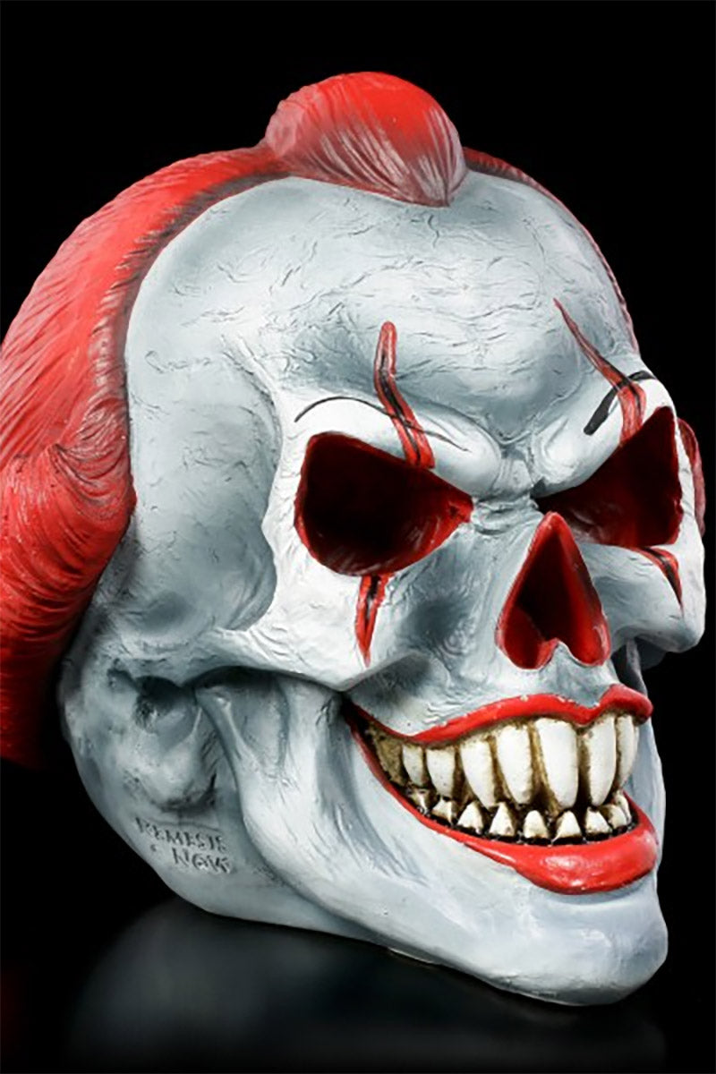 Play Time Skull Scary Horror Clown Head Statue