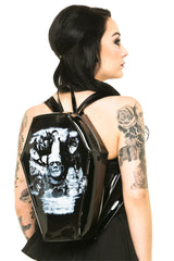 Monster Mash Collage Coffin Backpack