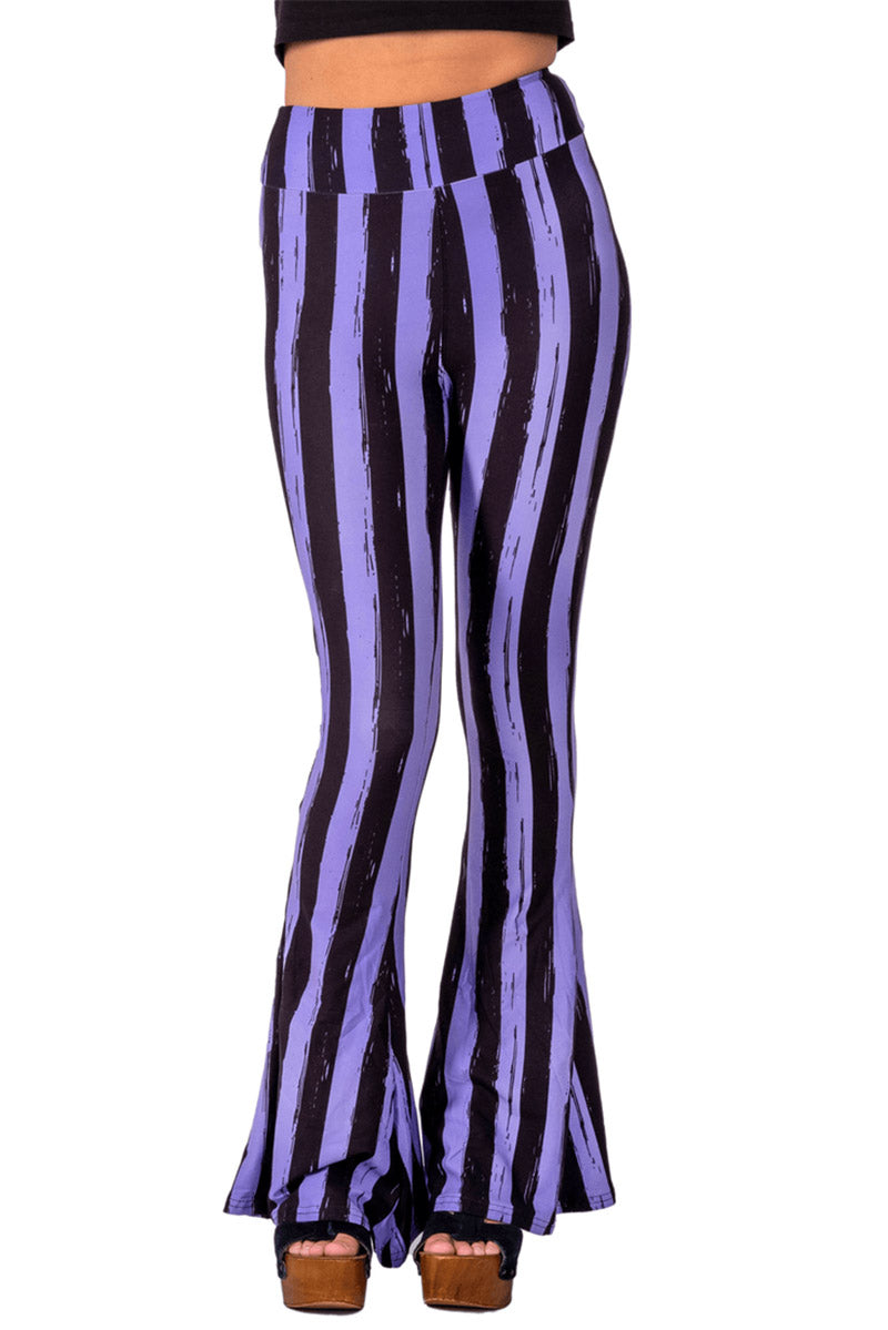 Purple and Black Striped Hellz Bellz Flares [BLACK/PURPLE]