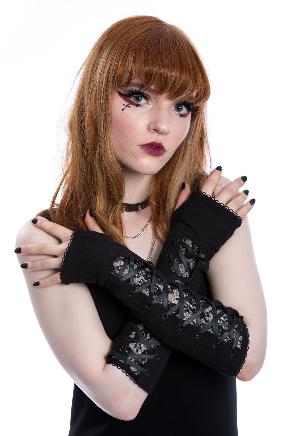 trad goth lace armwarmers gloves