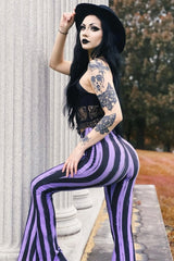Purple and Black Striped Hellz Bellz Flares [BLACK/PURPLE]