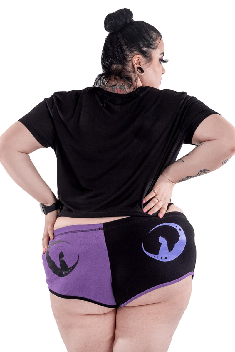 The Moon Cat Two Tone Booty Shorts