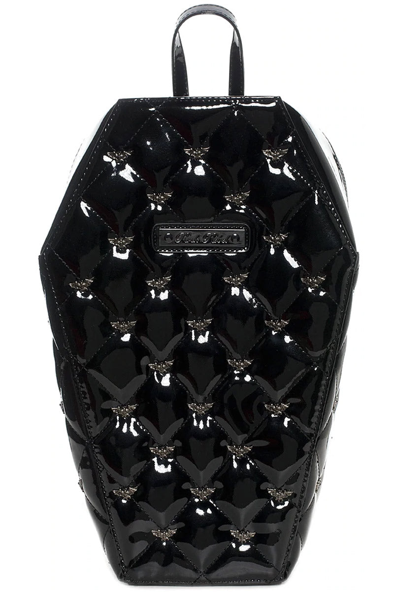 Mina Quilted Bat Coffin Backpack [BLACK]