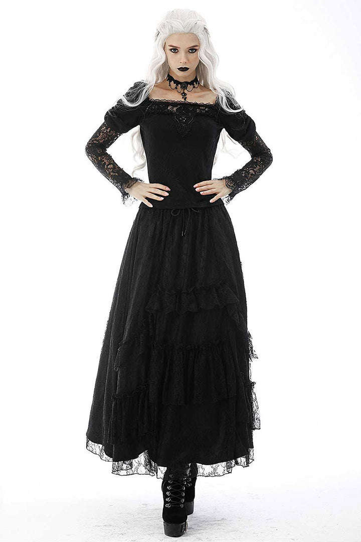 Night Witch Gothic Maxi Skirt