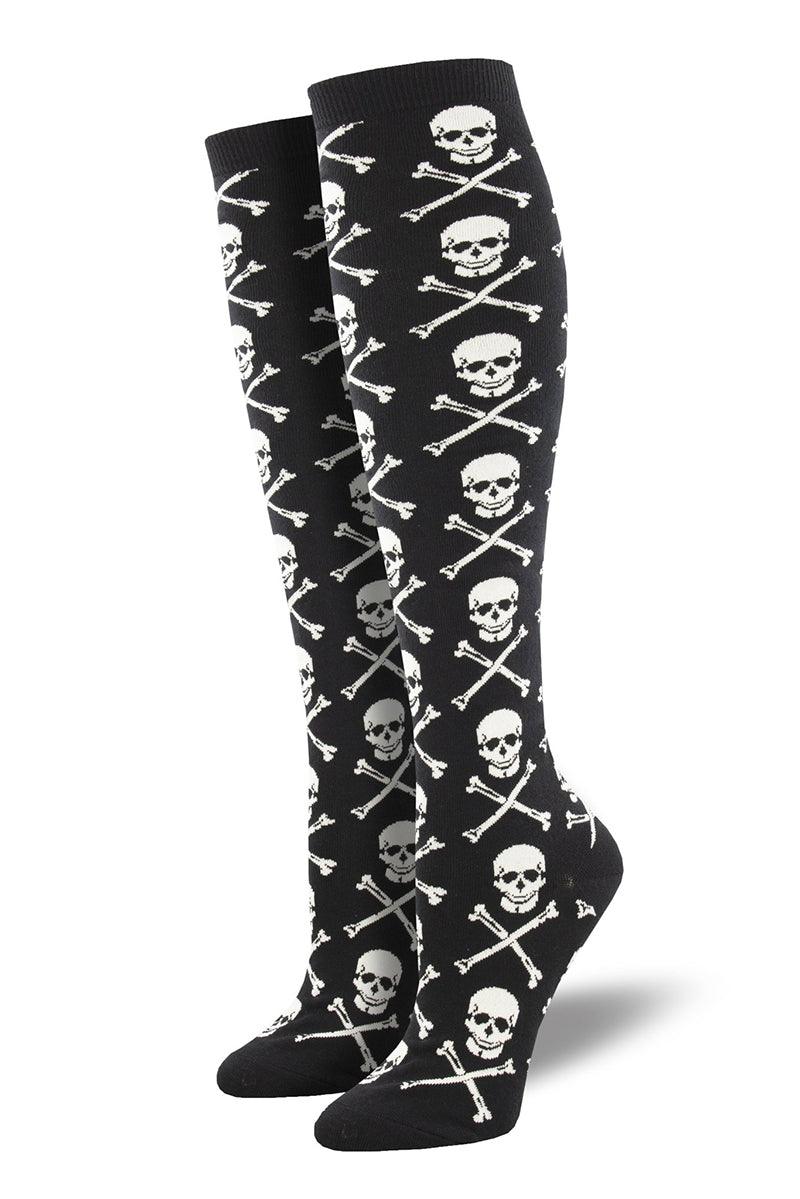 Sock Smith Crossbone Knee High Socks [Womens] - VampireFreaks