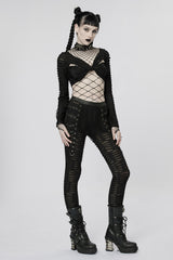 mesh goth leggings