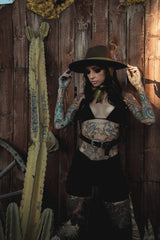 Sombrero con velo [VERDE OLIVA]