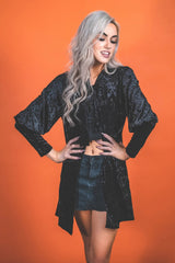 Cárdigan de vampiro vudú [NEGRO]