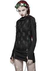womens gothic shredded top