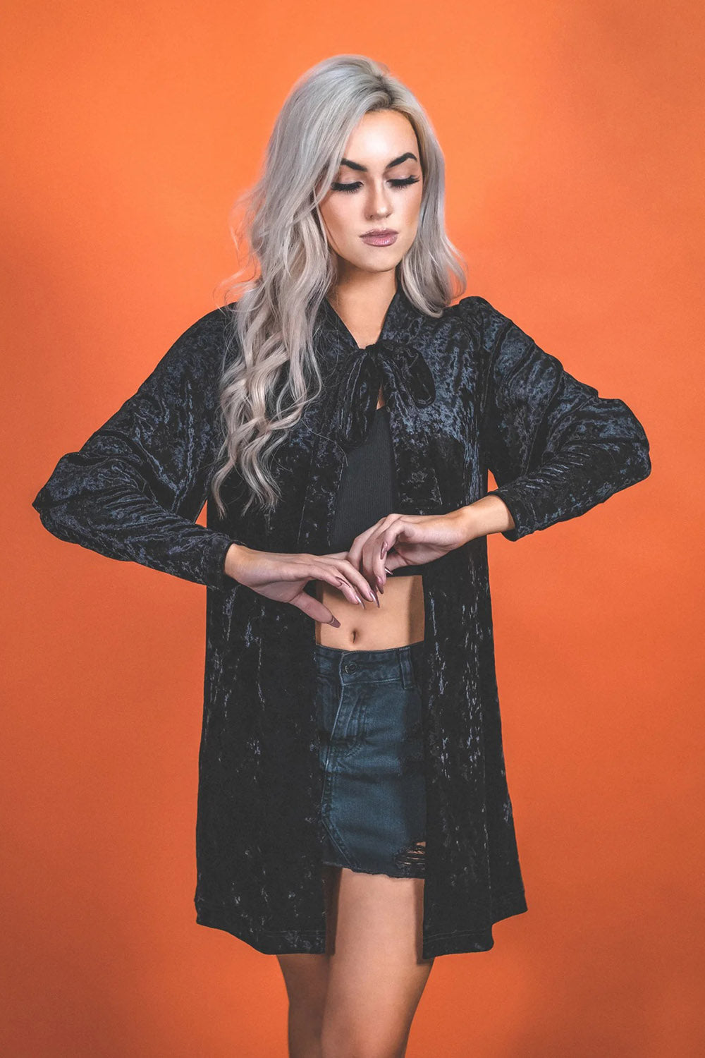 Cárdigan de vampiro vudú [NEGRO]