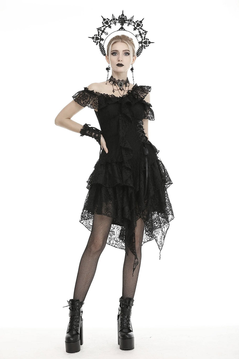 Black Saint Gothic Lace Dress